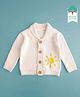 Keebee Organics Organic Cotton Knit Full Sleeves Sun Designed Sweater - White