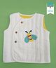 Keebee Organics Organic Cotton Woven Sleeveless Honey Bee Embroidered Padded Jacket - White