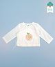 Keebee Organics Organic Cotton Woven Full Sleeves Orange Embroidered Jhabla - White