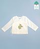 Keebee Organics Organic Cotton Woven Full Sleeves Mushroom Embroidered Jhabla - White