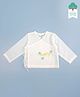Keebee Organics Organic Cotton Woven Full Sleeves Happy Text & Floral Embroidered Jhabla - White