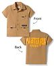 Kookie Kids Cotton Woven Half Sleeves Shirt With Text Print - Beige