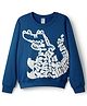 Taeko Fleece Knit Full Sleeves Sweatshirt with Dino Graphic - Navy Blue