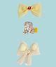 KIDLINGSS Set Of 3 Bow & Unicorn Applique Detailed Hair Clips - Yellow