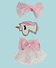 KIDLINGSS Set Of 3 Bow & Unicorn Applique Detailed Hair Clips - Light Pink