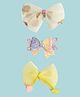 KIDLINGSS Set Of 3 Bows Applique Detailed Hair Clips - Yellow