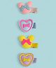 KIDLINGSS Set Of 4 Heart & Cartoon Applique Detailed Alligator Hair Clips - Multi Colour