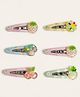 KIDLINGSS Set Of 6 Fruit Applique Detailed Snap Clips - Multi Colour