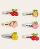 KIDLINGSS Set Of 6 Fruit Applique Detailed Snap Clips - Multi Colour