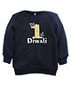 Kadam Baby Cotton Knit Diwali Theme Full Sleeves My 1st Diwali Text Printed Light Winter Sweatshirt - Black