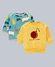 Kadam Baby Cotton Knit Diwali Theme Pack Of 2 Full Sleeves Lil Patakha Text Printed Light Winter Sweatshirts - Green & Yellow