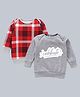 Kadam Baby Cotton Diwali Theme Pack Of 2 Full Sleeves Celebrate Text Printed Light Winter Sweatshirts - Red & Grey