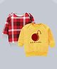 Kadam Baby Cotton Diwali Theme Pack Of 2 Full Sleeves Lil Patakha Text Printed Light Winter Sweatshirts - Red & Yellow