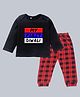 Kadam Baby Cotton Knit Diwali Theme Full Sleeves My First Diwali Text Printed Tee & Joggers Set - Black & Red