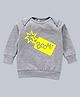 Kadam Baby Cotton Knit Diwali Theme Full Sleeves Boom Text Printed Light Winter Sweatshirt - Grey