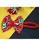 Kamule Mirror Work & Bow Applique Detailed Embroidered Headband - Red