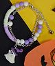 Kamule Halloween Theme Spooky Ghost Applique Detailed Beads Embellished Bracelet - Purple