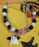 Kamule Halloween Theme Spooky Ghost Applique Detailed Beads Embellished Bracelet - Black