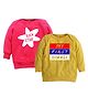 Kadam Baby Cotton Knit Diwali Theme Pack Of 2 Full Sleeves My First Diwali Text Printed Light Winter Sweatshirts - Red & Yellow
