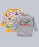 Kadam Baby Halloween Theme Cotton Knit Pack Of 2 Full Sleeves Too Cute To Spook  Text Printed Light Winter Sweatshirt - Multi Colour & Grey