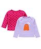 Kadam Baby Halloween Theme Cotton Knit Pack Of 2 Full Sleeves Poltergeist Printed Text Printed Tee - Pink & Purple