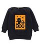 Kadam Baby Cotton Knit Halloween Theme Full Sleeves Boo Text Printed Light Winter Sweatshirt - Black