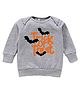 Kadam Baby Cotton Knit Halloween Theme Full Sleeves Trick Or Treat Text Printed Light Winter Sweatshirt - Grey