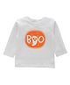 Kadam Baby Cotton Knit Halloween Theme Full Sleeves Boo Text Printed Tee - White