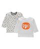 Kadam Baby Cotton Knit Halloween Theme Pack Of 2 Full Sleeves Boo Text Printed Tee - Grey & White
