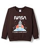 Taeko Looper Knit Full Sleeves  T-Shirt With Nasa Text Print - Brown