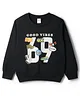 Taeko Looper Knit Full Sleeves  T-Shirt With Good Vibes Text Print - Black