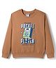 Taeko Looper Knit Full Sleeves T-Shirt With Pocket Player Text Print - Tan