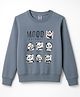 Taeko Looper Knit Full Sleeves T-Shirt With Mood Text & Panda Print - Light Blue