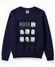 Taeko Looper Knit Full Sleeves T-Shirt With Mood Text & Panda Print - Navy Blue