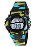 KIDSUN Camouflage Designed Glow In The Dark & Multi Function Digital Watch - Black