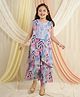 Ministitch Cotton Woven Sleeveless Floral Embroidered  Top With Sharara Set - Sky Blue