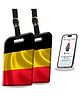 tag8 Belgium Flag Smart Luggage tag |Trendy Luggage tag ID Identification | Suitcase Tag | Fashionable Digital Name tag | Airline Compliant, SITA World Tracer Code Enabled | Gift idea, [Pack 2]