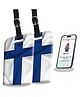 tag8 Finland Flag Smart Luggage tag |Trendy Luggage tag ID Identification | Suitcase Tag | Fashionable Digital Name tag | Airline Compliant, SITA World Tracer Code Enabled | Gift idea, [Pack 2]