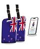 tag8 New Zeland Flag Smart Luggage tag |Trendy Luggage tag ID Identification | Suitcase Tag | Fashionable Digital Name tag | Airline Compliant, SITA World Tracer Code Enabled | Gift idea, [Pack 2]