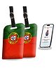 tag8 Portugal Flag Smart Luggage tag |Trendy Luggage tag ID Identification | Suitcase Tag | Fashionable Digital Name tag | Airline Compliant, SITA World Tracer Code Enabled | Gift idea, [Pack 2]