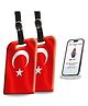 tag8 Turkey Flag Smart Luggage tag |Trendy Luggage tag ID Identification | Suitcase Tag | Fashionable Digital Name tag | Airline Compliant, SITA World Tracer Code Enabled | Gift idea, [Pack 2]