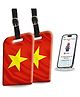 tag8 Vietnam Flag Smart Luggage tag |Trendy Luggage tag ID Identification | Suitcase Tag | Fashionable Digital Name tag | Airline Compliant, SITA World Tracer Code Enabled | Gift idea, [Pack 2]
