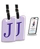 tag8 Smart Luggage Tag ID with name initial J| Bag Tag with Global Loss Recovery Service | Airline compliant | SITA World Tracer Code Enabled | Smart alternative to Name tags | Gift idea, [Pack 2]