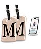 tag8 Smart Luggage Tag ID with name initial M| Bag Tag with Global Loss Recovery Service | Airline compliant | SITA World Tracer Code Enabled | Smart alternative to Name tags | Gift idea, [Pack 2]