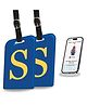 tag8 Smart Luggage Tag ID with name initial S| Bag Tag with Global Loss Recovery Service | Airline compliant | SITA World Tracer Code Enabled | Smart alternative to Name tags | Gift idea, [Pack 2]