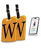 tag8 Smart Luggage Tag ID with name initial W| Bag Tag with Global Loss Recovery Service | Airline compliant | SITA World Tracer Code Enabled | Smart alternative to Name tags | Gift idea, [Pack 2]