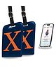 tag8 Smart Luggage Tag ID with name initial X| Bag Tag with Global Loss Recovery Service | Airline compliant | SITA World Tracer Code Enabled | Smart alternative to Name tags | Gift idea, [Pack 2]