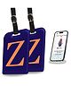 tag8 Smart Luggage Tag ID with name initial Z| Bag Tag with Global Loss Recovery Service | Airline compliant | SITA World Tracer Code Enabled | Smart alternative to Name tags | Gift idea, [Pack 2]
