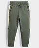 Orange Sugar 100% Cotton Knit Side Taped Joggers - Olive