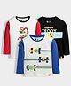 Orange Sugar 100% Cotton Knit Pack Of 3 Full Sleeves F1 Cars & Teddy Bear Printed Tees - Multi Colour